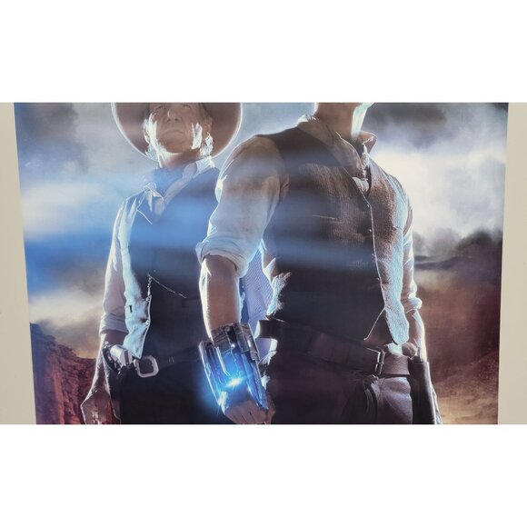 Cowboys & Aliens Movie Poster Original 2 Sided 27x40 Daniel Craig Harrison Ford - Picture 8 of 9